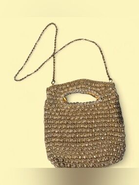 Vintage 50s-60s Gold Beaded Ronsfeld Shoulder Bag